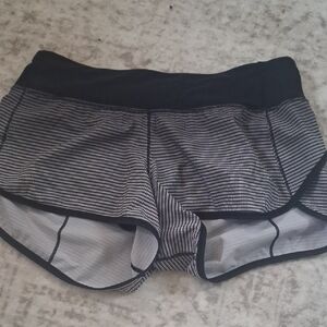 lululemon athletica Black & White Striped Running Shorts